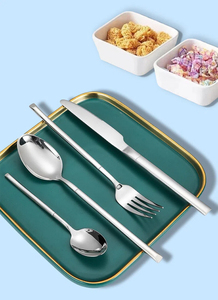 Ensemble de couverts en acier inoxydable, couteau, fourchette et cuillère, style occidental, pour cuisine, restaurant, hôtel. - Product Image 6