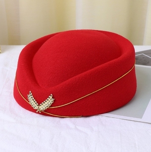 Chapeau d'hôtesse de l'air en gros pour femme, chapeau de cérémonie, béret en feutre de laine personnalisé, tendance et pas cher - Product Image 6