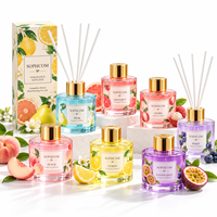 Salle de bain surdimensionnée personnalisable de qualité supérieure pour diffuseur de roseau Parfum de cheveux du fournisseur unique de qualité supérieure Verre coloré parfumé DIY