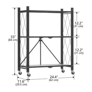 Estantes de Almacenamiento Plegables <span class=keywords><strong>con</strong></span> Ruedas, Unidad de Estantería de Gran Capacidad, Estante de Alambre de Acero Independiente, Sin Ensamblaje, Organizador - Product Image 1