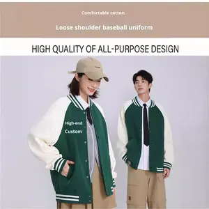 Chaqueta Bomber Retro Americana de Moda, 320g, Holgada, con Bloques de Color, Estilo Patchwork, Ropa de Trabajo Personalizada, Ropa Urbana de Otoño para Hombre - Product Image 2