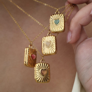 สร้อยคอจี้รูปซองจดหมายชุบทองคำขาวคุณภาพสูง ประดับเพชรซิร์คอนสลักข้อความ You're <span class=keywords><strong>My</strong></span> Soulmate ดีไซน์วินเทจสำหรับผู้หญิง - Product Image 2