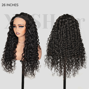 Water Deep 300 Fabricación completa Hecho a mano Frontal trenzado U Waterwave Precios Bouncy Peruano Silk Frontalfor Bob Lace Peluca Kit - Product Image 2