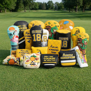 Hot Sale Soft Interior Golf Wood Head Cover PU Leather Golf Putter Covers Logo Custom Golf Club <b>Headcovers</b> - Product Image 1