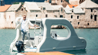 Catamaran gonflable électrique commercial, bateau de croisière romantique au coucher du soleil, bateau gonflable pour fêtes, yacht pour hôtels et centres aquatiques
