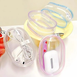 Transparent Electronic Organizer Pouch Bag For Travel Waterproof Charger Cable Storage Case Mini Zipper Charger Carrying Holder