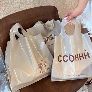 Customized Printing Clear Plastic <b>T</b>-Shirt Bag for Clothing Shoes and Underwear Heat-Sealed Valve Handle Custom Logo Welcome - Product Image 5