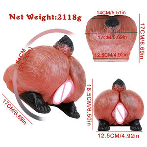 GEEBA 液体硅胶狐狸屁股型男用自慰器，重量级，强力包裹，易清洁飞机杯 - Product Image 6