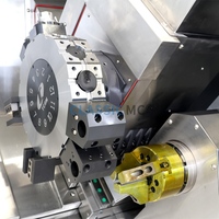 Machine à tourner CNC à double broche JD60MS, haute efficacité, double broche, robuste, avec convoyeur de copeaux pour pièces de précision
