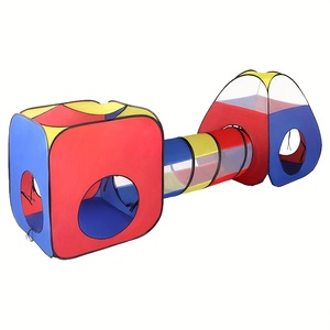 Set di Tende per Bambini Extra Large in Tre Pezzi Colorato, Castello per Giochi di Ruolo, Casetta Portatile per Uso Interno ed Esterno - Product Image 1