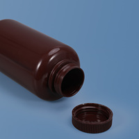 Botol Plastik HDPE Amber untuk Laboratorium 5ml-1000ml Botol Sampel HDPE Mulut Lebar dengan Tutup Sekrup