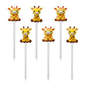Jirafas Pandas Animal Dibujos animados Niños Bento Pick Fruit Fork Set Mix Sealing Bulk Food Picks Aramontana Fork para Fruit With Logo - Product Image 1