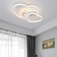 Forme de coeur LED moderne Dimmable lampe lumière minimaliste lustre salon maison chambre mariage décoration Led plafonnier