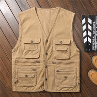 Dernier design de veste sans manches confortable et tendance, col en V, veste de sport unie, veste utilitaire pour la chasse et la pêche, veste pour homme