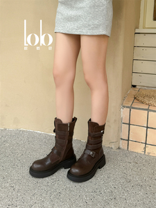 <span class=keywords><strong>Stivali</strong></span> Chelsea da <span class=keywords><strong>Donna</strong></span> in Vera Pelle con Suola Spessa Stile Retrò Punk, Fodera in Vera Pelle di Pecora e Tomaia in Pelle Bovina - Product Image 5