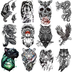 Tatuaggi Temporanei all'Ingrosso Aquila Gufo Lupo Tigre Drago Leone Impermeabili Personalizzati per Uomo - Product Image 2