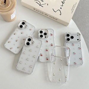 <span class=keywords><strong>Cover</strong></span> per <span class=keywords><strong>iPhone</strong></span> con Glitter <span class=keywords><strong>Trasparente</strong></span> a Forma di Tulipano e Ciliegia per 17 <span class=keywords><strong>Pro</strong></span> Max, Design Morbido per Donne, Custodia Antiurto per 16 15 - Product Image 2