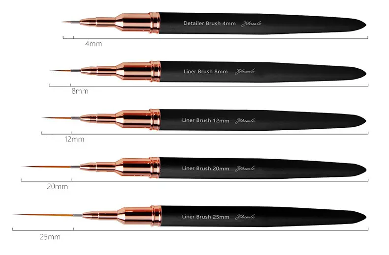 도매 네일 아트 롱 스트라이핑 브러쉬 금속 핸들 네일 드로잉 펜 얇은 네일 디자인 브러쉬 세트 젤 폴란드어 페인팅 펜