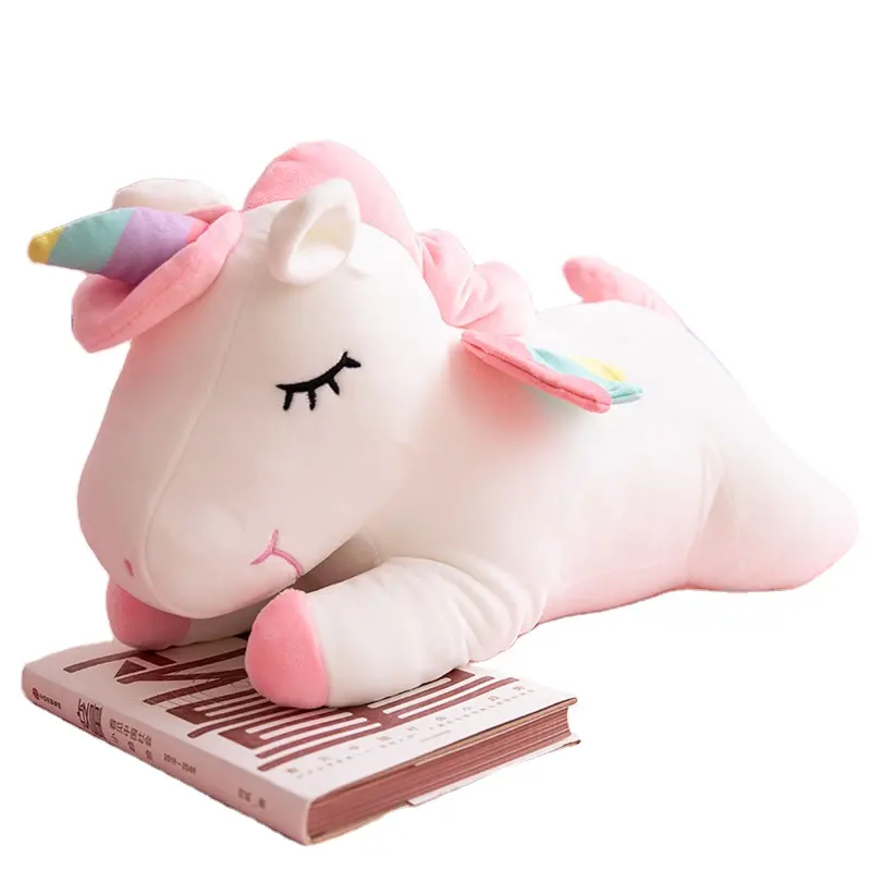 2022 Hot sale stuffed unicorn plush pillow toy rainbow flying horse stuffed animals Christmas gift for girls