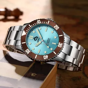 OEM ETA 2824 high quality strong luminous fashion luxury 30ATM waterproof ice blue men diving automatic watches