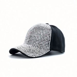 Wholesale Bling Bling Rhinestone Baseball Cap Unisex Pink Custom Sporty Image 100% Cotton Metal Buckle - Product Image 2