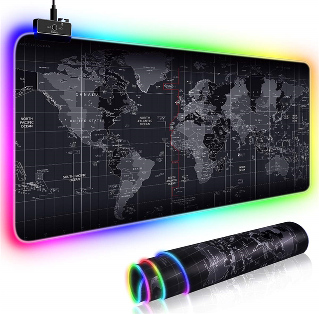 14 Lighting Non-Slip Rubber Base LED Large RGB Gaming Mousepad with Customizable Size & Design in Stock