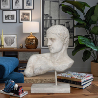 Vente en gros de sculpture grecque classique en forme de tête de David en résine artisanale Statue d'art populaire en grès pour la décoration intérieure