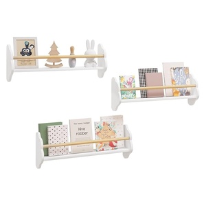 Juego de 3 Estantes Blancos para Cuarto de Niños, Estantes Flotantes de Madera, Estantes de <span class=keywords><strong>Pared</strong></span>, Estantería <span class=keywords><strong>Infantil</strong></span> para Libros, Estantería Flotante para Dormitorio - Product Image 2