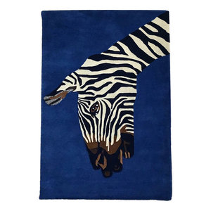 Modern Art Design Navy Blue Zebra Pattern <span class=keywords><strong>tappeto</strong></span> morbido poliestere zerbino Design personalizzato <span class=keywords><strong>tappeto</strong></span> pavimento soggiorno <span class=keywords><strong>tappeto</strong></span> e tappeti - Product Image 5
