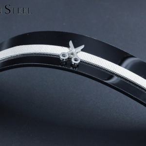 Stainless Steel 18K Gold Plated Scissors Shape <b>Silver</b> Gold Fashion <b>Bangle</b> Bracelet <b>Men</b> Women Leather Bracelet - Product Image 6