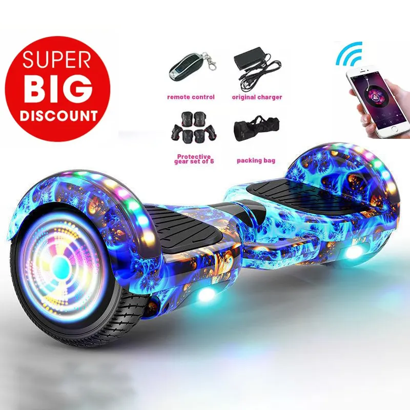 2023 çin krom scooter iki tekerlekli elektrikli akıllı öz dengeleme denge scooter hoover panoları kaykay ile led ışıkları