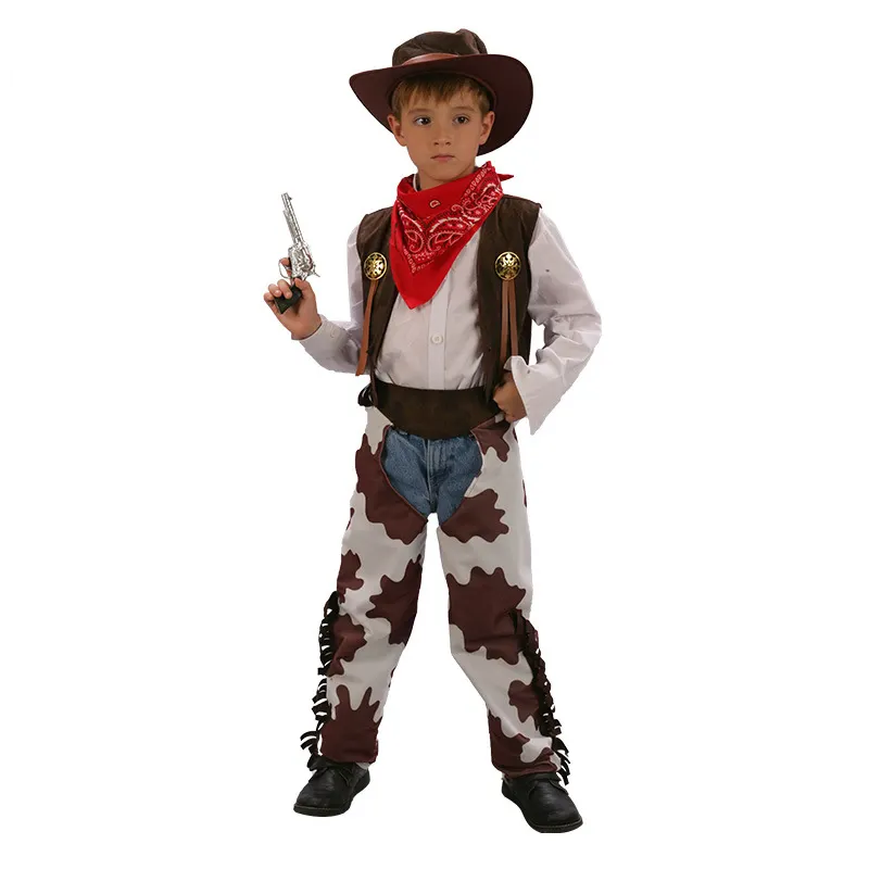 Halloween Carnival Party Dress Up Boys Outfit Deluxe Set Traje de vaquero para niños