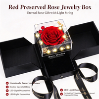 Kotak Kemasan Hadiah Hari Valentine Kotak Perhiasan Akrilik Laci Bunga Awet Hiasan Mawar Elegan Kotak Penyimpanan