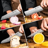 Ensemble de couteaux de cuisine Damas à prix raisonnable, couteaux Santoku, utilitaires, Nakiri, en acier VG10, ensemble de couteaux japonais haut de gamme