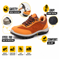 Chaussures de sécurité ACE d'été basses à lacets, respirantes, en daim et maille, avec semelle extérieure en PU, semelle intermédiaire en fer, anti-perforation, embout en acier, pour l'industrie et l'usine