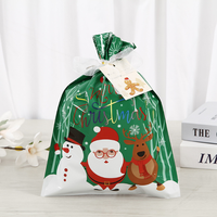 Sacs à cordon de Noël à logo personnalisable-Matériau écologique-Stock avec étiquettes