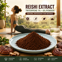 Puur Reishi-paddenstoel extract poeder Ganoderma Lucidum Triterpenen 1%-6% Wateroplosbaar Natuurlijk Antioxidant Grondstof
