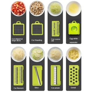 Coupe-légumes multifonctionnel 16 en 1, <span class=keywords><strong>mandoline</strong></span> manuelle avec 7 lames, hachoir à aliments, hachoir à oignons, gadget de cuisine - Product Image 2