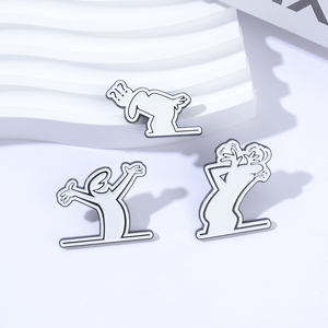 Pins de esmalte de figuras de películas <span class=keywords><strong>cortas</strong></span> de animación de comedia italiana, diseño de poses dinámicas con caras expresivas, broches, insignias para solapa de abrigo, regalos de joyería - Product Image 2