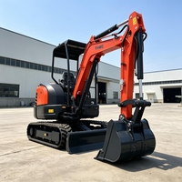 Excavator Kompak Model Terbaru 2026, 2 Ton 3.5 Ton, Track Karet, Dilengkapi Bucket Thumb, Mesin Pertanian