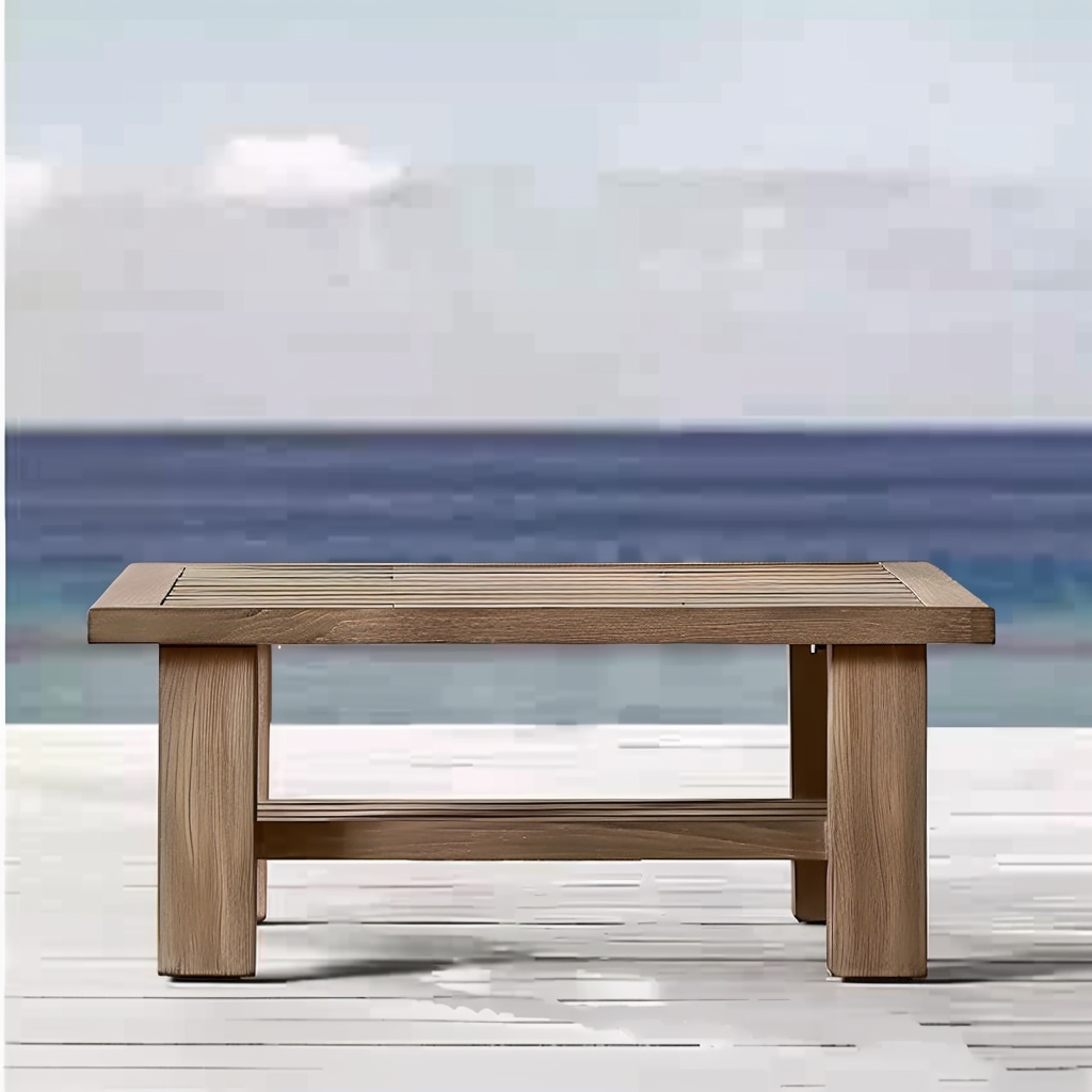 Wonderful outdoor home and garden sigma furniture set  cane  teak wood side table