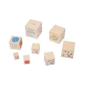 Montessori ไม้บล็อกตัวต่อ8ดาวเคราะห์เรียงซ้อนสำหรับเด็กอายุ<span class=keywords><strong>3</strong></span> + ของเล่นวิทยาศาสตร์เพื่อการศึกษาก่อนวัยเรียน - Product Image 4