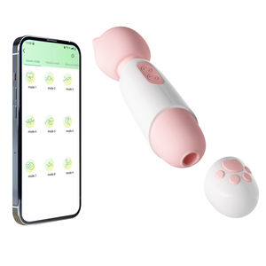 Venta al por mayor de fábrica 2 en 1 APP Control recargable USB masajeador vibrador succión Personal vibración varita consolador juguetes sexuales para mujeres - Product Image 1