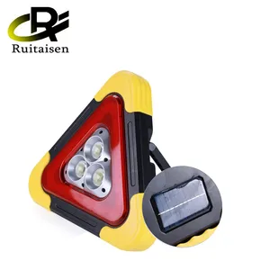 Solar Energy USB Rechargeable COB Portable Outdoor Truck Work Lights LED ABS Traffic Warning Triangle Emergency Parking Lamp 12V