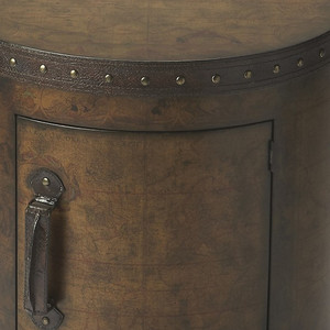 HMS 20 \ "tavolino rotondo in legno marrone con deposito quadrato in metallo e vetro tavolo da tè per soggiorno mobili per la casa - Product Image 4
