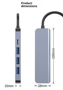 Adaptateur multiport Type C 5 en 1 en aluminium pour HDTV 2.0 4K, chargeur PD 100W, hub USB 3.0 2.0, <span class=keywords><strong>accessoires</strong></span> pour <span class=keywords><strong>ordinateur</strong></span> <span class=keywords><strong>portable</strong></span> MacBook - Product Image 6