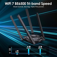 Adaptador de Red WiFi 7 USB 3.0 Original Wavlink WL-WN695BE2 BE6500 Tri-Banda con Cuatro Antenas de Alta Ganancia