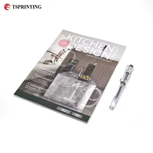 Free Samples Customized Glossy Lamination Book Printing Service Paperback Custom Kitchen Catalog Soft Cover Magazine Printing