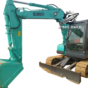 Excavatrice d'occasion Kobelco 75-8, marque japonaise d'origine, 7 tonnes, petite taille, chenilles en caoutchouc, mini-excavatrice. - Product Image 1