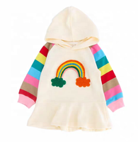 Personnalisable nouveau pull à capuche pour filles arc-en-ciel à manches longues T-shirt bas chemise hauts automne filles pull